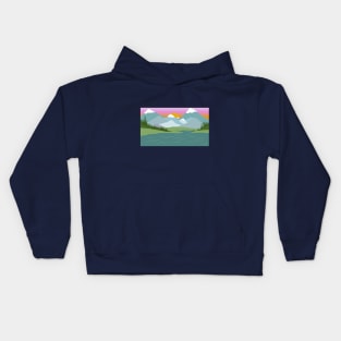 Lake and mountains Kids Hoodie